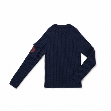 Birnham On The Sea Girl Cableknit Turtleneck — Blue - Girls (1413)