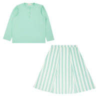 Bondoux Neon Green Striped Preteen Set 259SK