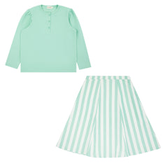 Bondoux Neon Green Striped Preteen Set 259SK