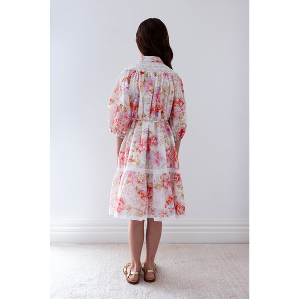 Petite Amalie Delicate Bouquet Dress With Lace Yoke (1493)