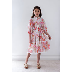Petite Amalie Delicate Bouquet Dress With Lace Yoke (1493)