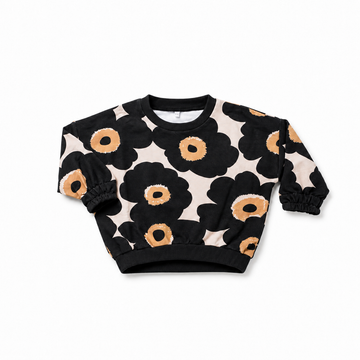 Birnham On The Sea Girl Cropped Sweatshirt — Poppy Print (1504)