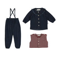 Bondoux Striped Knit Denim 3Pcs Set GIRL