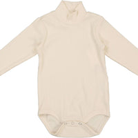 Harti Shells Off White Onesie Onesie Mock Neck Long Sleeves Ribbed