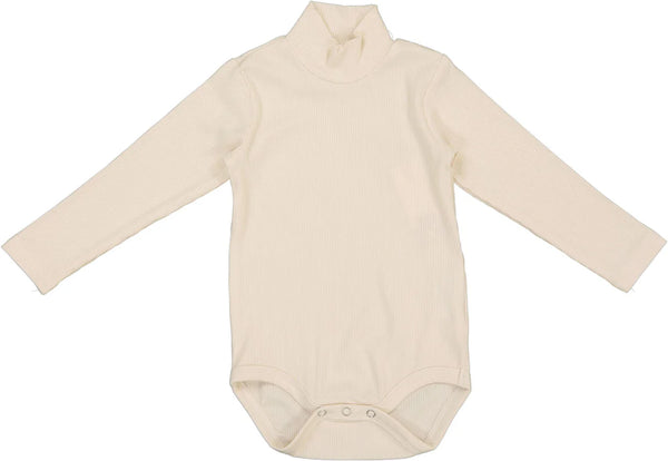 Harti Shells Off White Onesie Onesie Mock Neck Long Sleeves Ribbed