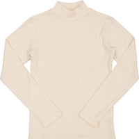 Harti Shells Off White Mock Neck Long Sleeves Ribbed