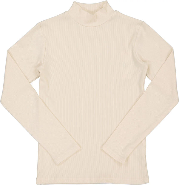 Harti Shells Off White Mock Neck Long Sleeves Ribbed