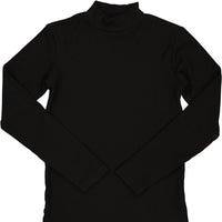 Harti Shells Black Mock Neck Long Sleeves Ribbed