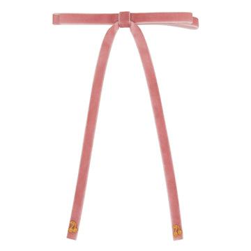 Le Enfant Gold Thread Cherry Bows Velvet - Pink (FINAL SALE)