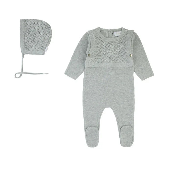 Rompp Vest Knit Footie-Grey