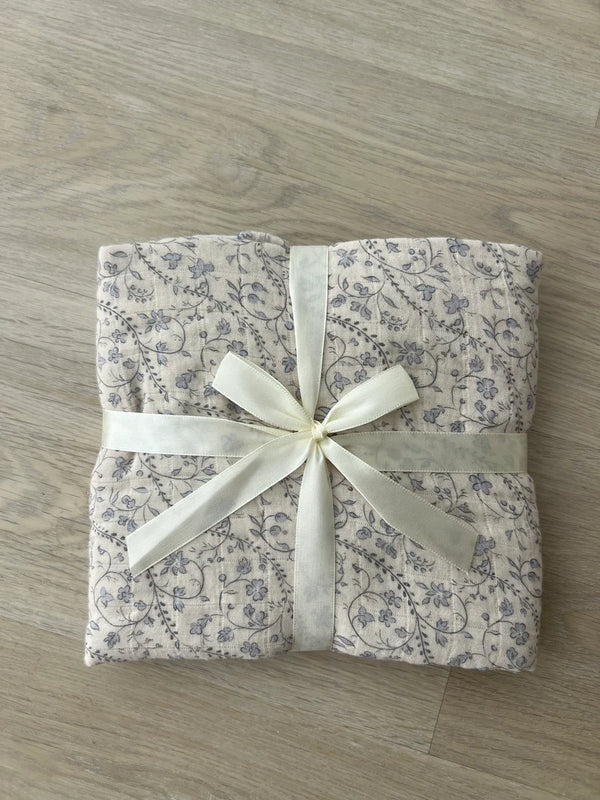Little Threads The Label Bluebell Heirloom Vine Muslin Blanket