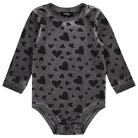 Jaybee Grey/Black Denim Denim Print Sweatshirt onesie