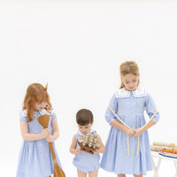 Nounelle Striped Double Breasted Dress- Short Sleeves