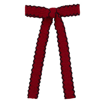 Edged Knit Bows - Burgundy