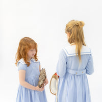 Nounelle Striped Double Breasted Dress- Short Sleeves