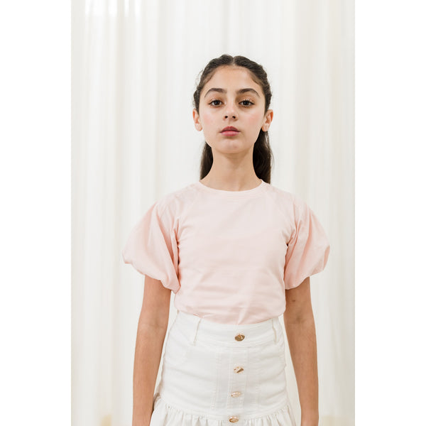 Pink Label By Petite Amalie White Denim Button Skirt