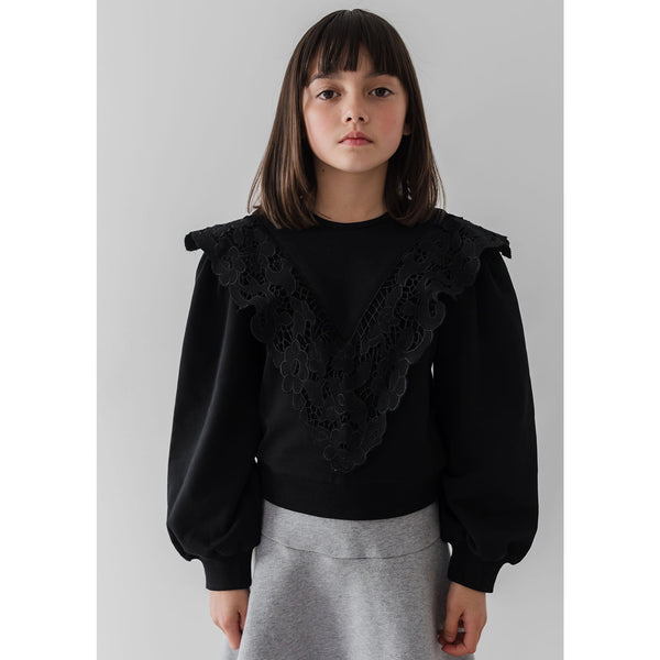 Pink Label By Petite Amalie Black Terry Cut Out Sweatshirt