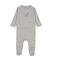 Mema Knits Horse Rocker Footie - Gray Dawn