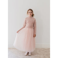 Gold Label By Petite Amalie Antique Rose Pleated Tulle Full Skirt