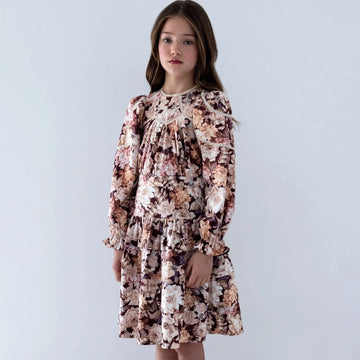 Petite Amalie Winter Bloom Print Cord Skirt - Winter Bloom