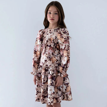 Petite Amalie Winter Bloom Print Cord Blouse - Winter Bloom