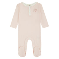 Noggi Pink Print Gingham Footie