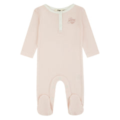 Noggi Pink Print Gingham Footie