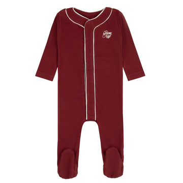 Noggi Button Down Footie - Burgundy [217214-145]