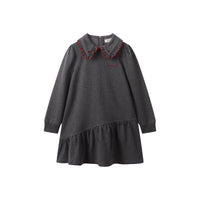 Limonana Grey/Burgundy Whimsy Dress- Runs Big Size Down