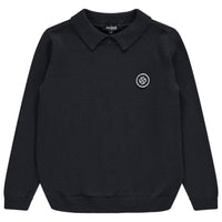 Jaybee Navy Tetured Knit Polo