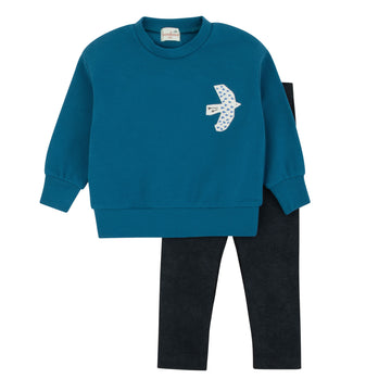Bondoux Bold Print Teal Blue 2 Pcs Set (263TP)