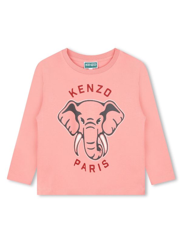 Kenzo Fuschia Ls Tshirt Elephant In The Front