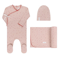 Ely's & Co Organic Cotton Cluster Flower Collection Pink Standard 3 Pc Set