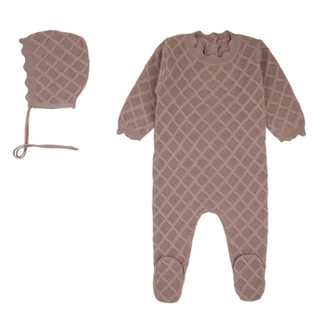 Rompp Mauve Diamond Knit Onesie