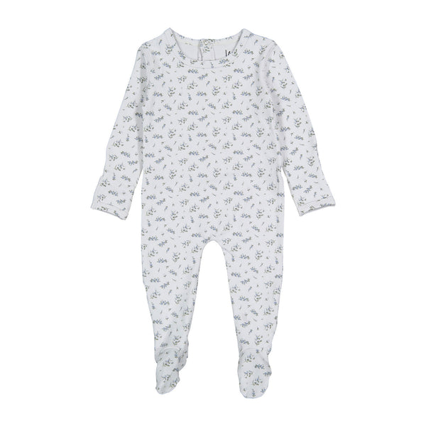 Ladida Layette Blue Flowering Fern Footie