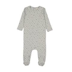 Mema Knits Floral Print Snap Back Footie - Navy Floral Print