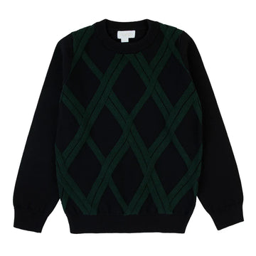 Rompp Argyle Cable Knit Sweater-Green