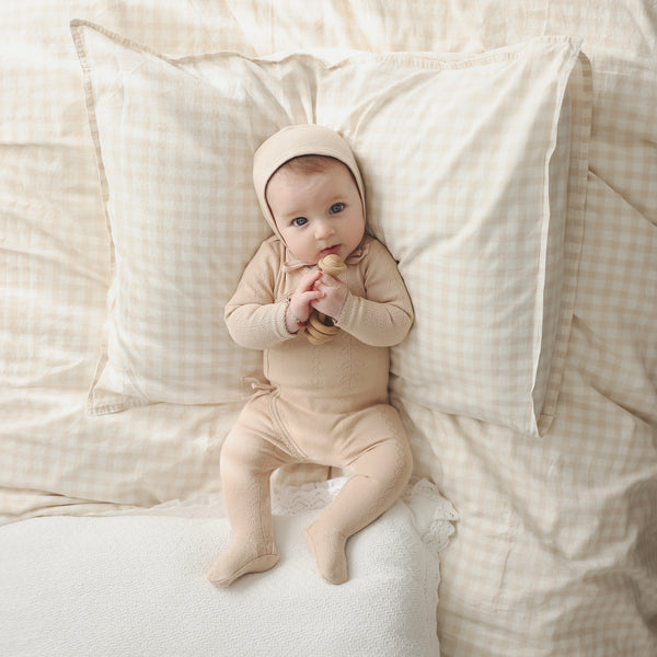 Lilette By Lil Legs Vine Pointelle Layette Set Cream