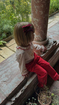 Edged Knit Baby Bows (2pk) - Red