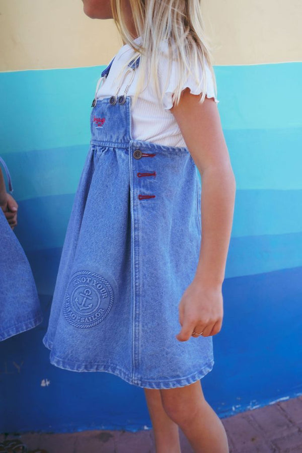 Calla Lili Girl Nautical Jumper - Blue Denim