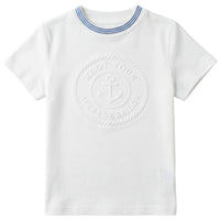 Calla Lili T-Shirt With Embossed Emblem - White
