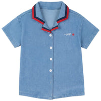 Calla Lili Boy Nautical Shirt - Denim Blue