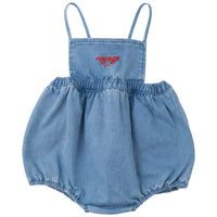 Calla Lili BB Girl Nautical Romper - Denim Blue