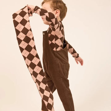 Little Parni Brown Argyle Mockneck Onesie (K707)