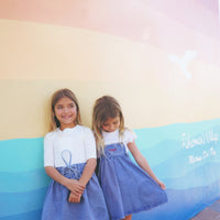 Calla Lili Girl Long Sleeve T-Shirt - White/Blue
