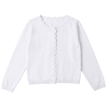 Calla Lili Girl Pointelle Cardigan - White