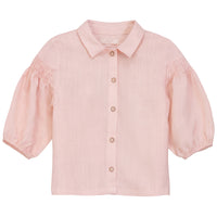 Calla Lili Girl Shirt With Collar - Pink