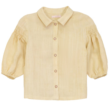 Calla Lili Girl Shirt With Collar - Yellow