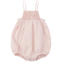 Calla Lili Baby Girl Linen Romper - Pink (preorder)