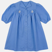 Calla Lili Girl Dress With Smocking - Royal Blue **RUNS LARGE